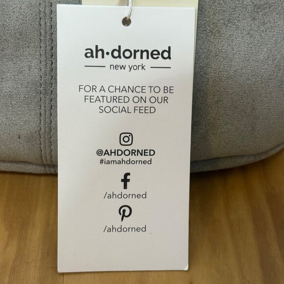 Grey Suede Crossbody Shoulder Bag With Adjustable Strap By Ah-Dorned New York - Picture 6 of 12